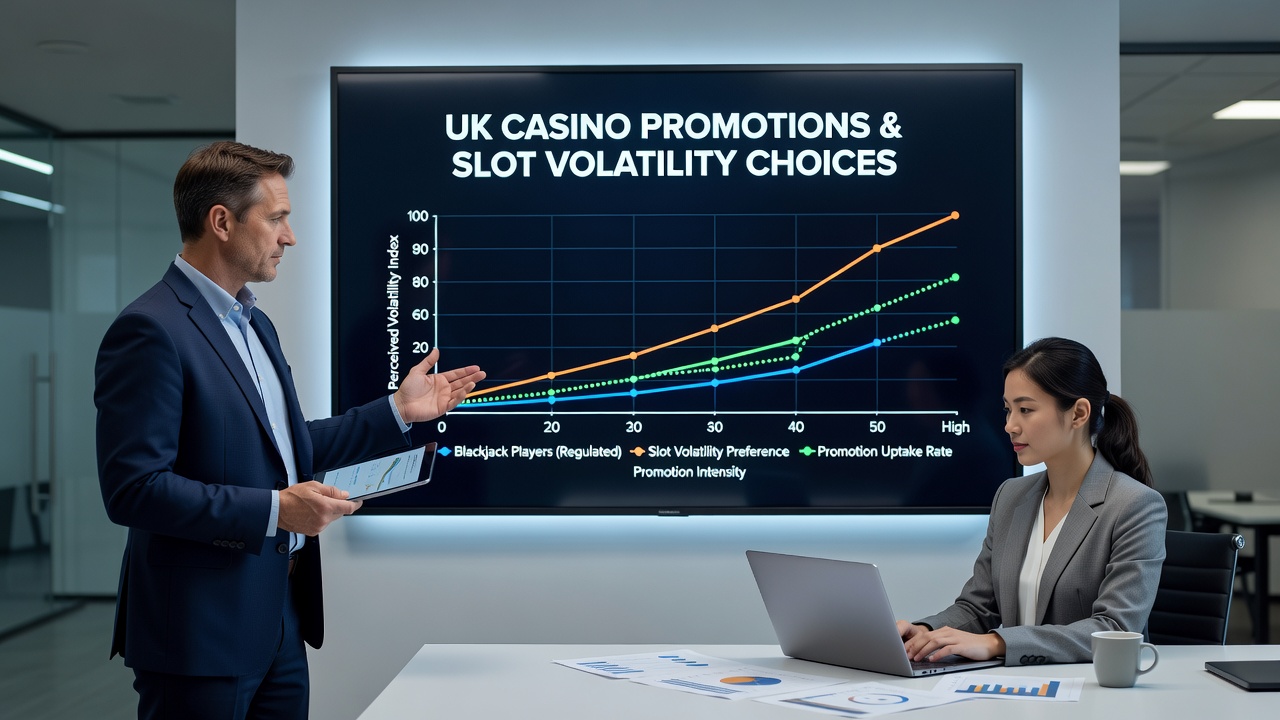 Analytics dashboard displaying volatility distribution shifts among blackjack players during UK casino promotion periods